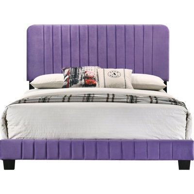 Elegant Queen Bed In Bright Purple Shade - Complements Modern Bedroom Aesthetics Crafted With Quality Materials For Longevity 48"h X 86"d 65"w Assembly Required Bedrooms Contemporary Flair