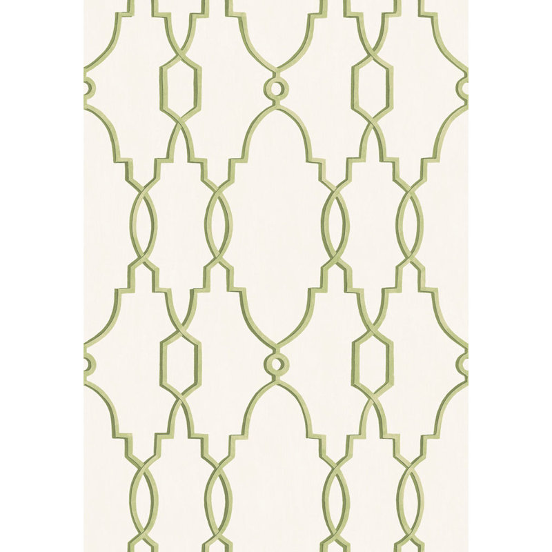 Parterre Geometric Wallpaper Roll, Leaf Green
