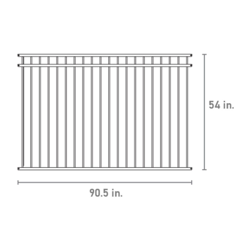 Versai 5-ft H x 8-ft W Gloss Black Steel Ornamental Fence Panel