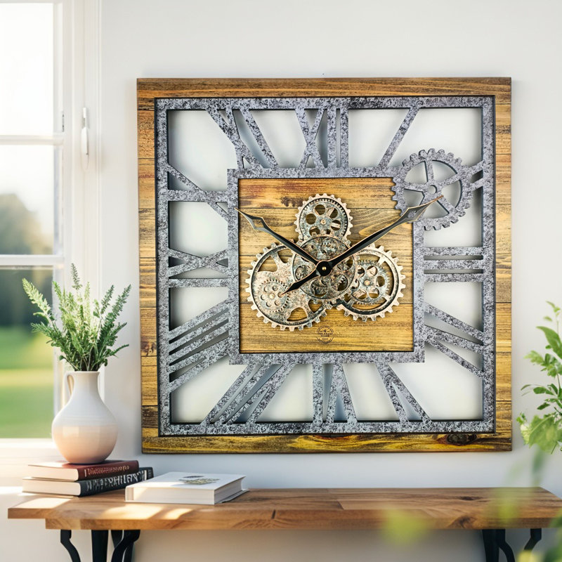 Solid Wood Wall Clock, Brown