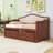 Twin Daybed with Pull-Out Twin Trundle and 2 Storage Drawers-536331319