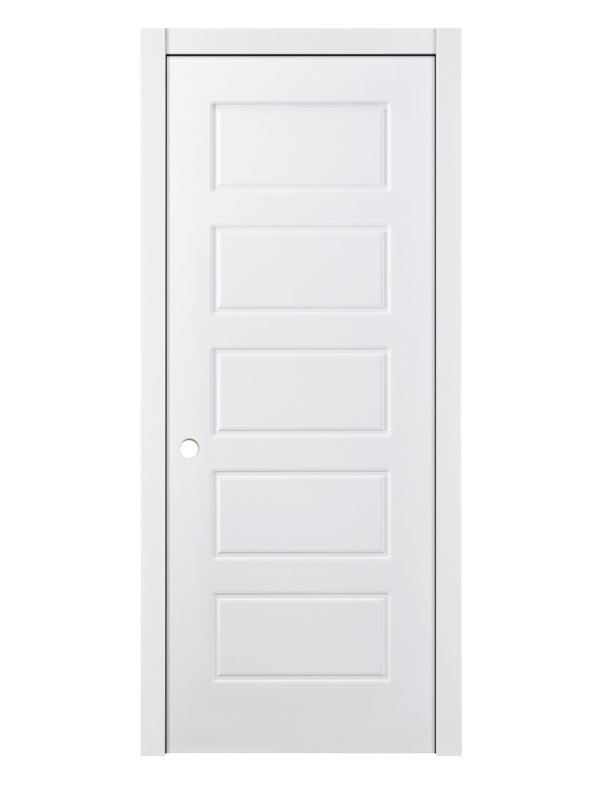 Porte intérieure traditionnelle laminée 5 panneaux à 5 panneaux, 24 po x 80 po