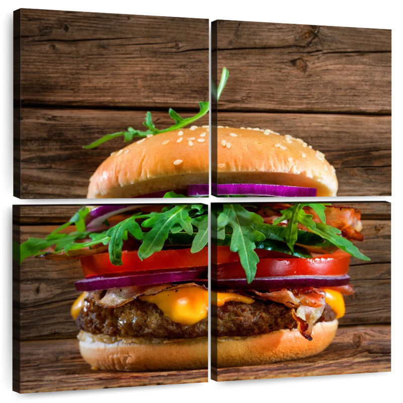 Yarlin juteux hamburger, H 26 po x l 26 po