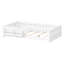 Lit plateforme simple en bois avec garde-corps et tablettes de rangement - Lit pour enfant peu encombrant, blanc-1919581008-1919581011
