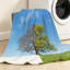 Jeté en flanelle transparente ultra douce, imprimé Collage Tree of Summer-131510687