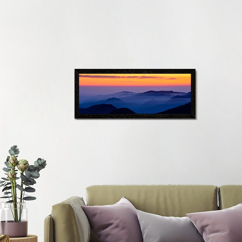 Rising Mist #3 by Dan Ballard - Panoramic Print on Canvas, 121.92 cm H x 40.64 cm W, Black Framed