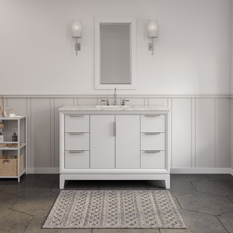 Meuble-lavabo simple 48 po Belmar, Blanc, Chrome chrome