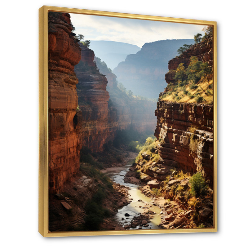 «Bander Canyon Reverie Empling I», reproduction sur toile, Cadre flottant doré, H 20 po x l 12 po x P 1 po