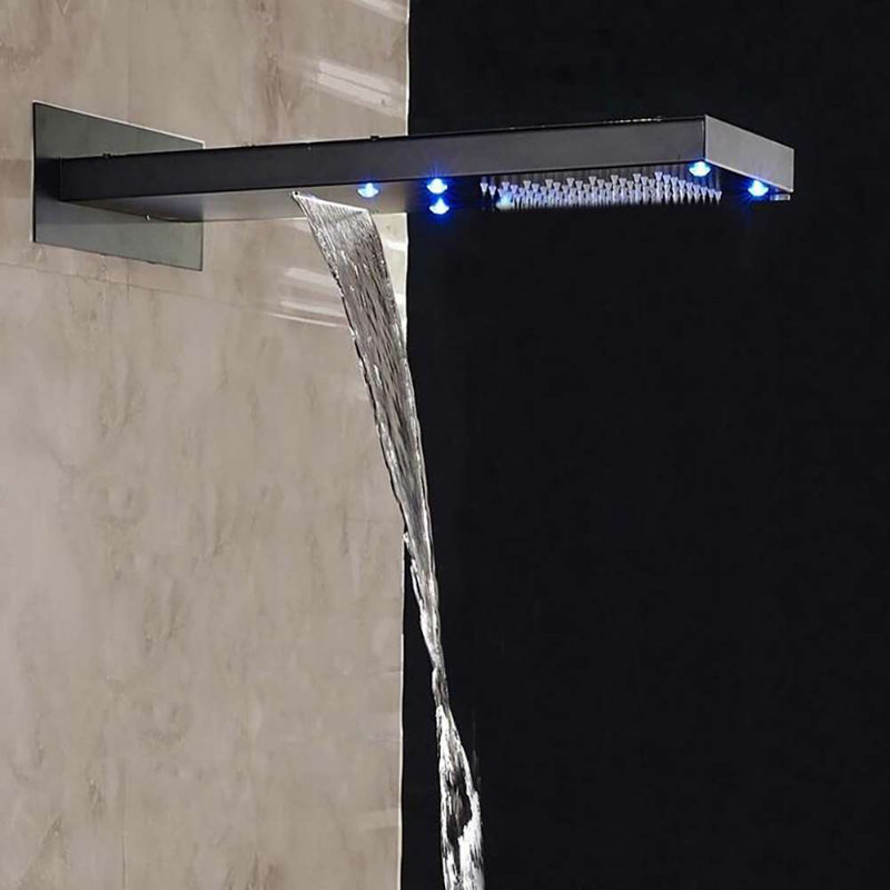 Terracina 22 LED Matte Black Wall Mount Digital Shower System