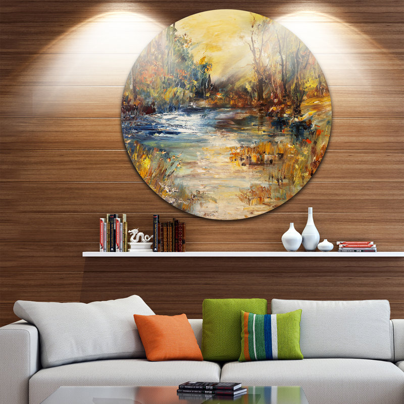 «Forest Stream», reproduction d'art sur toile Nature Stream - Stream in Forest, H 38 po x l 38 po x P 1 po, Métal