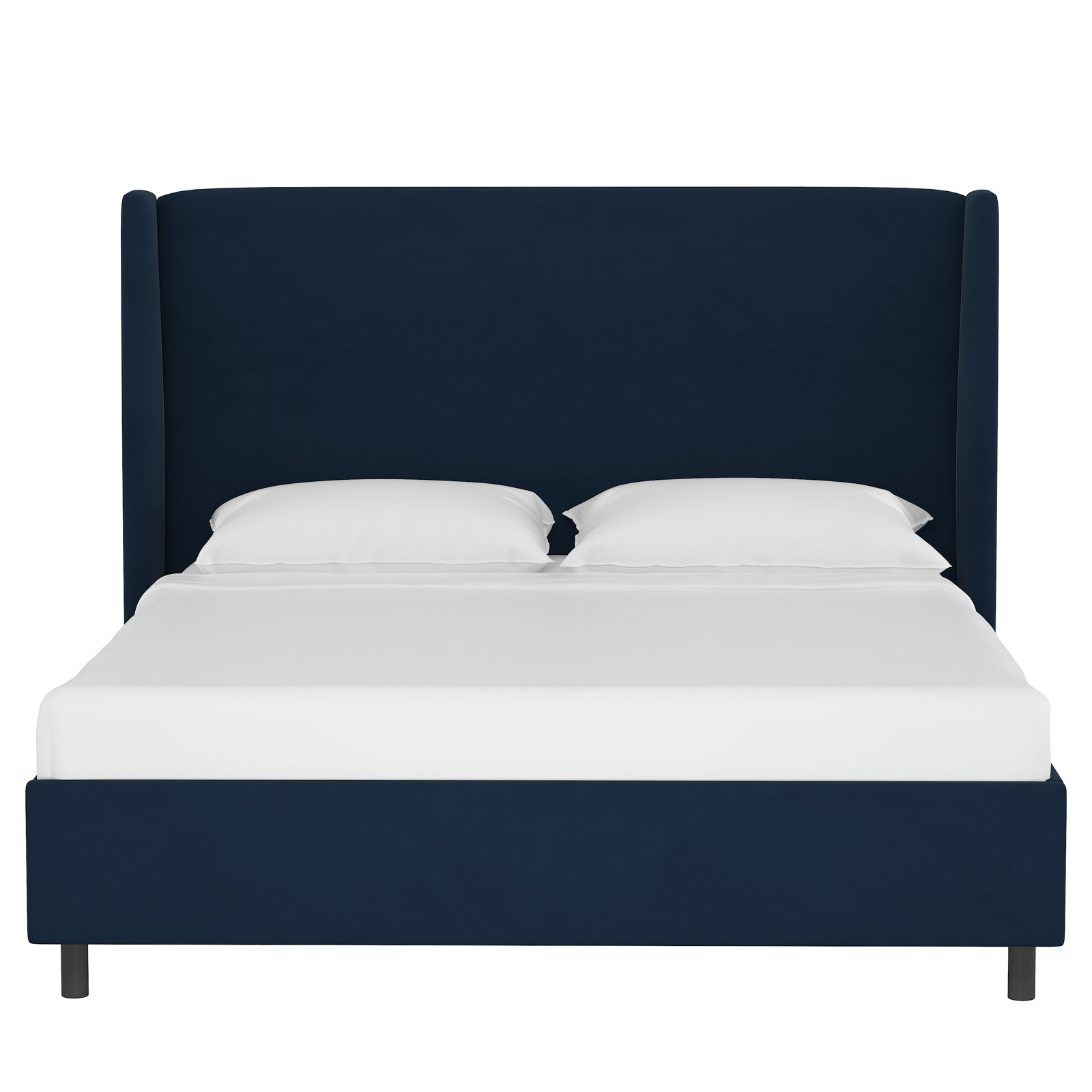 Tilly Upholstered Low Profile Platform Bed, King, Classic Ink Performance Velvet