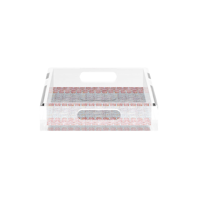 Plateau décoratif Iznik, L 12,5 po x P 7,75 po x H 2 po, Rouge/turquoise