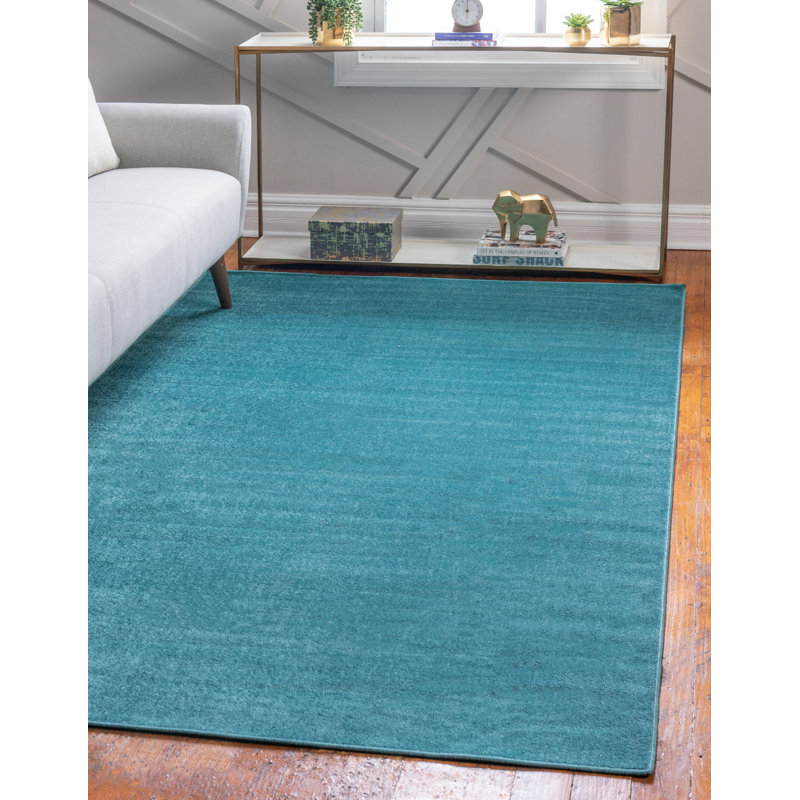 Tapis bleu sarcelle Arzilla, Rectangle 6 pi 1 po x 9 pi