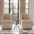 Upholstered Boucle Accent Chair Full Back Barrel Chair Armless Living Room Chairs With Solid Wood Base-61915263
