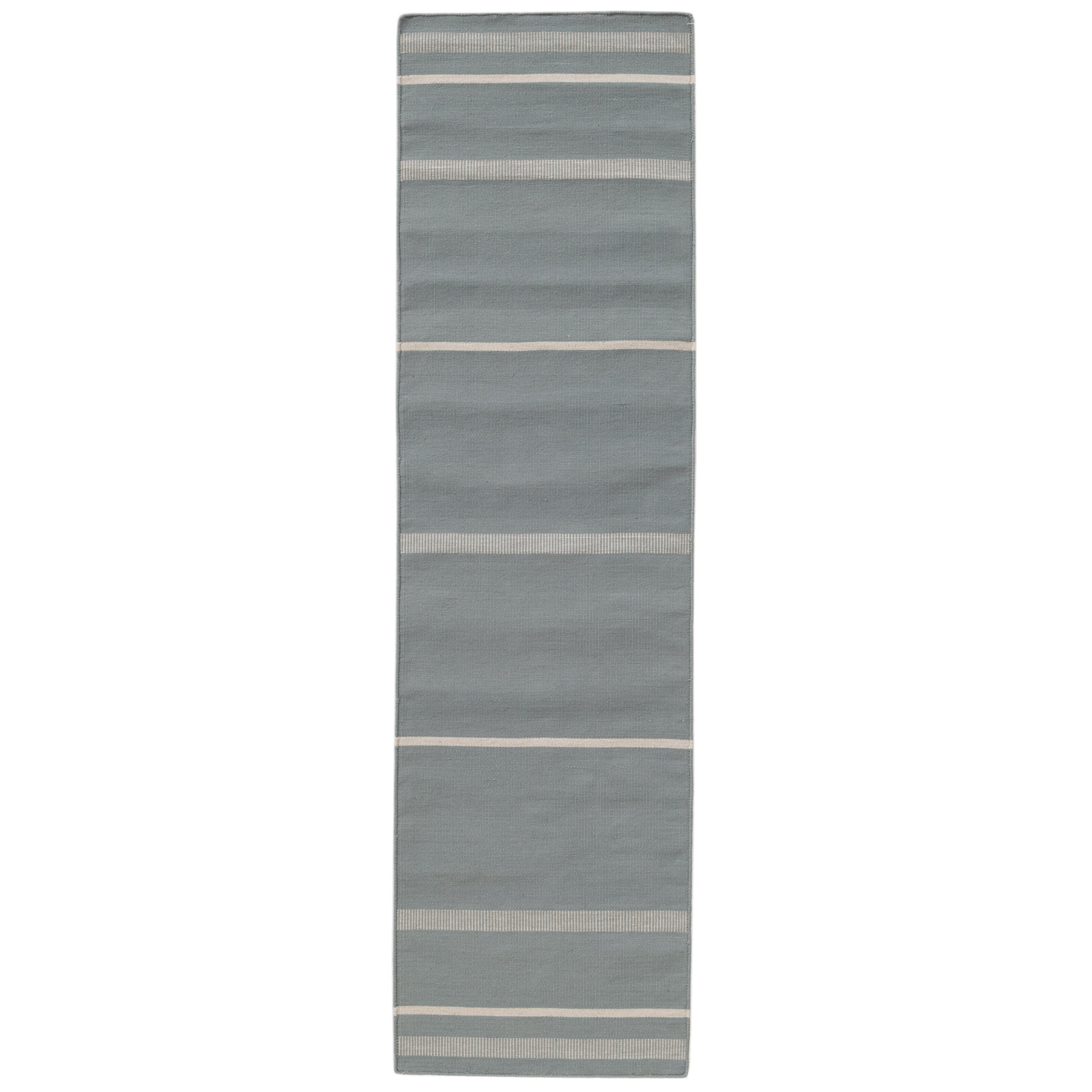 Flatweave Striped Outdoor Rug, Blue, Runner: 2'3"x8'