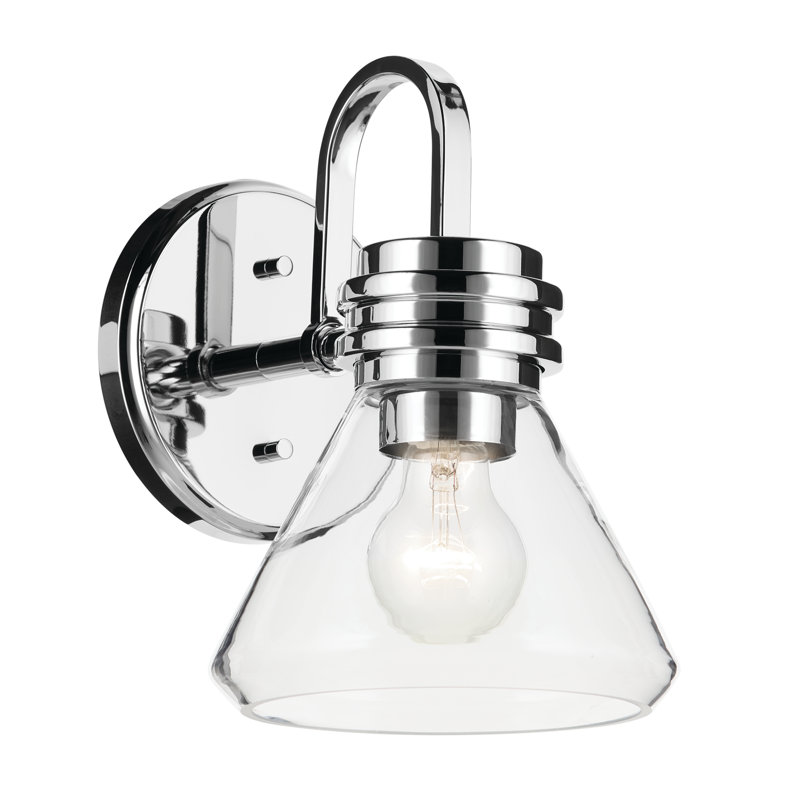 9.5" 1-Light Wall Sconce with Clear Glass, Chrome