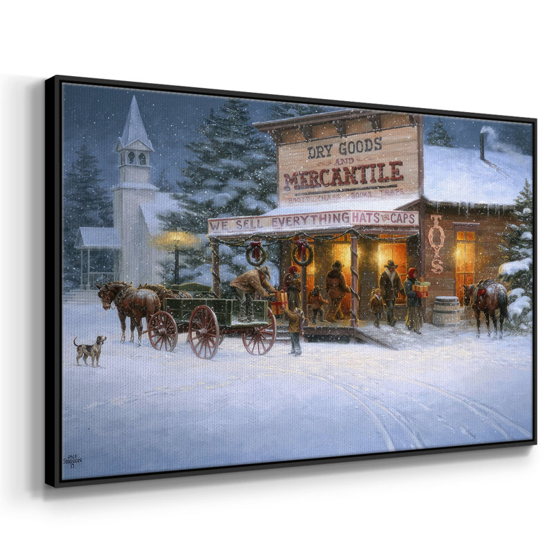 Vœux de Noël, Cadre flottant noir, H 17 po x l 25 po x P 1,5 po