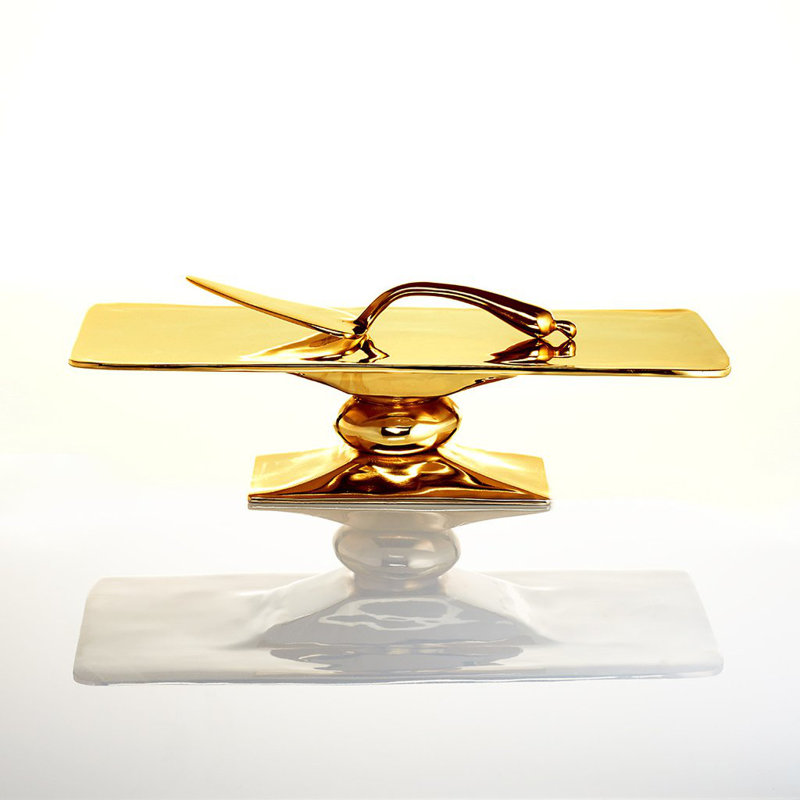 Lunares by Nima Oberoi Rock Cake Stand, Gold