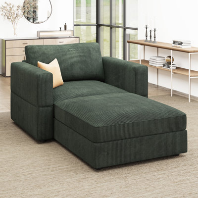 Upholstered Modular Chaise Lounge With Storage Space