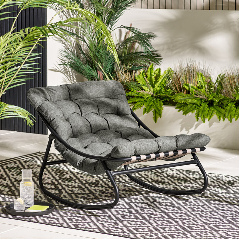 Sajata Garden Lounge Rocking Chair - Modern Style Patio, Grey