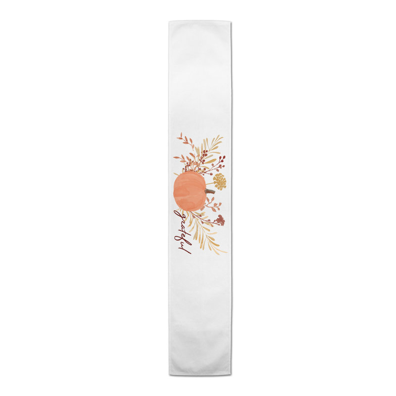 Beth Grateful Harvest Pumpkin Table Runner, 72" L x 16" W