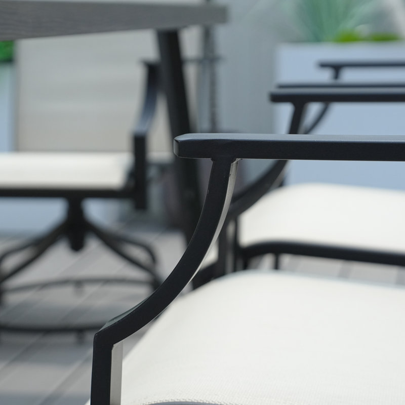 Imai 6 - Person 65.7 L Steel Teslin Outdoor Dining Set