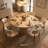 Maddox Dining Table Warm Travertine Concrete Roman Column Design Indoor Outdoor Modern Luxury Table