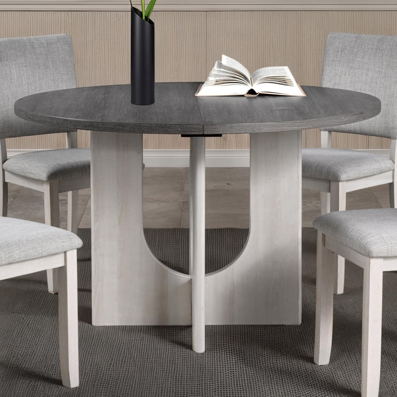 Trell Round Pedestal Dining Table, Gray