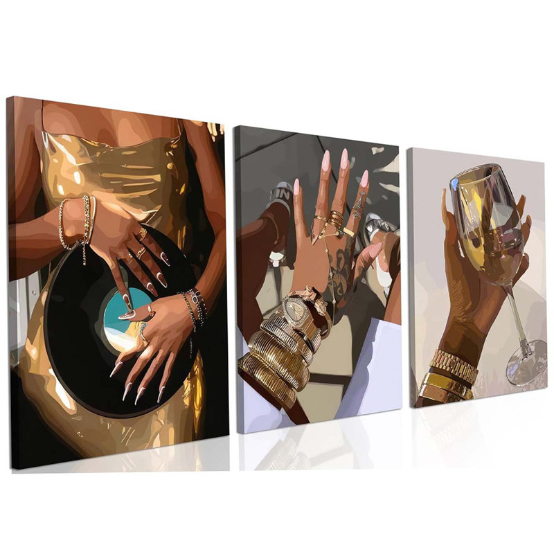 3 Piece Wrapped Canvas Print, 40 cm H x 30 cm W