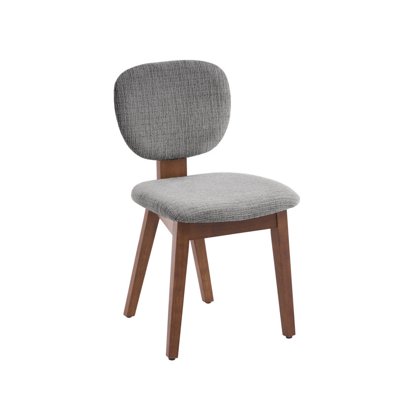Chaises d'appoint rembourrées avec pieds en bois massif, Brun, Gris