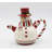 Sophisticated Red and White Snowman Teapot 
