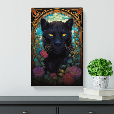 Panther Nouveau - Wrapped Canvas