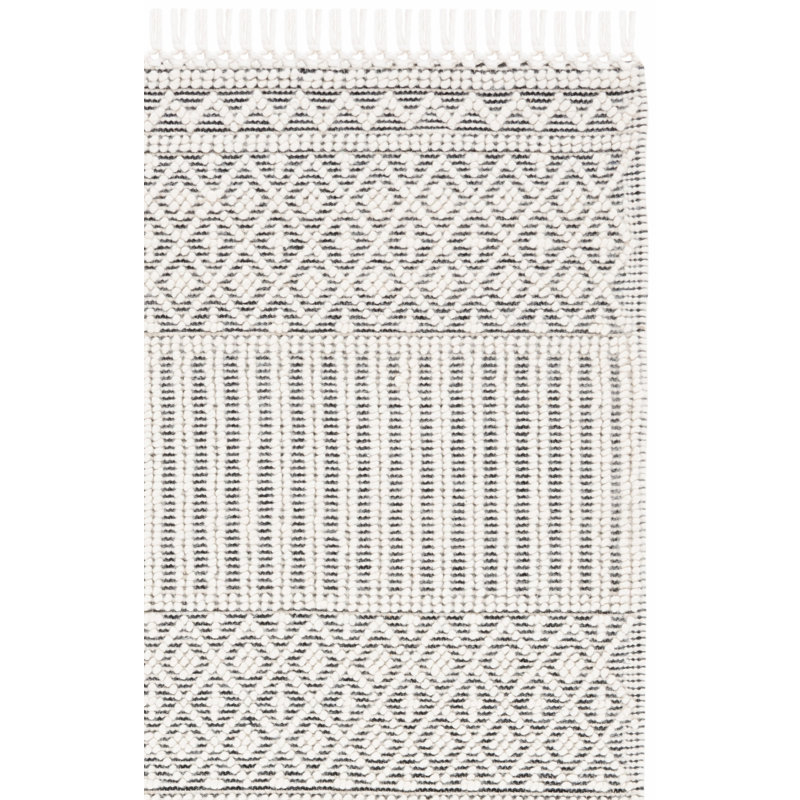 Tapis noir / ivoire Altis, Tapis de couloir 2 pi 3 po x 8 pi