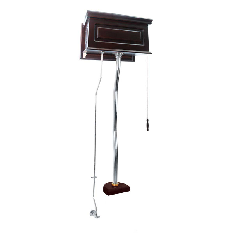 Trousse de conversion de toilette à chaîne à réservoir haut, Chêne foncé