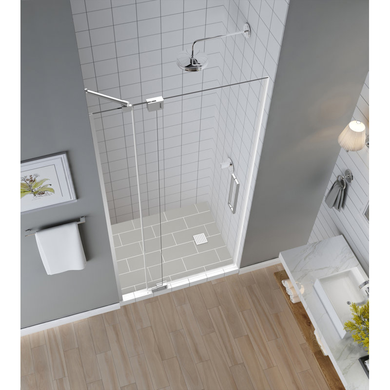 Madox 54-60" Frameless Chrome Hinged Shower Door