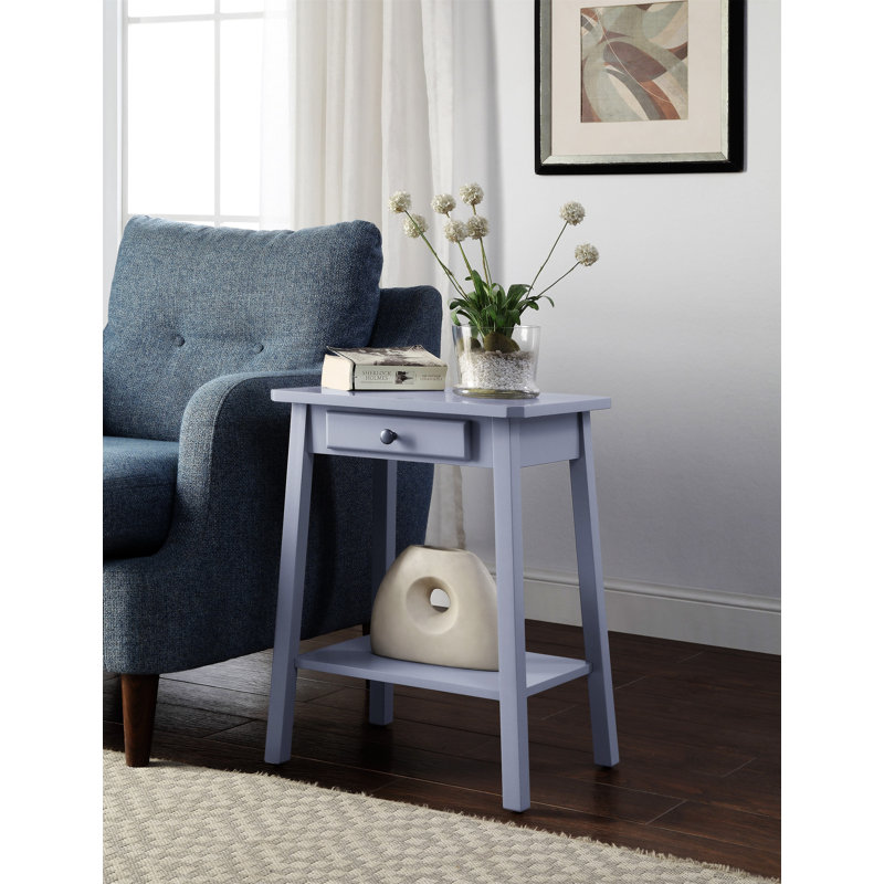 Kaife Gray Accent Table With Display And Utility Function