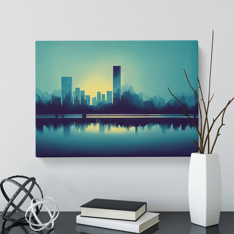 Tantalising Skyscraper Skyline - Wrapped Canvas Print, 35cm H x 50cm W x 3cm D