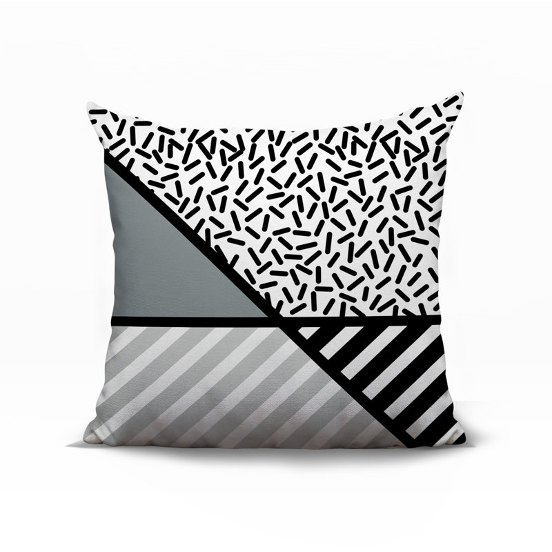Coussin décoratif intérieur / extérieur Shapira, Gris, Carré 16 po