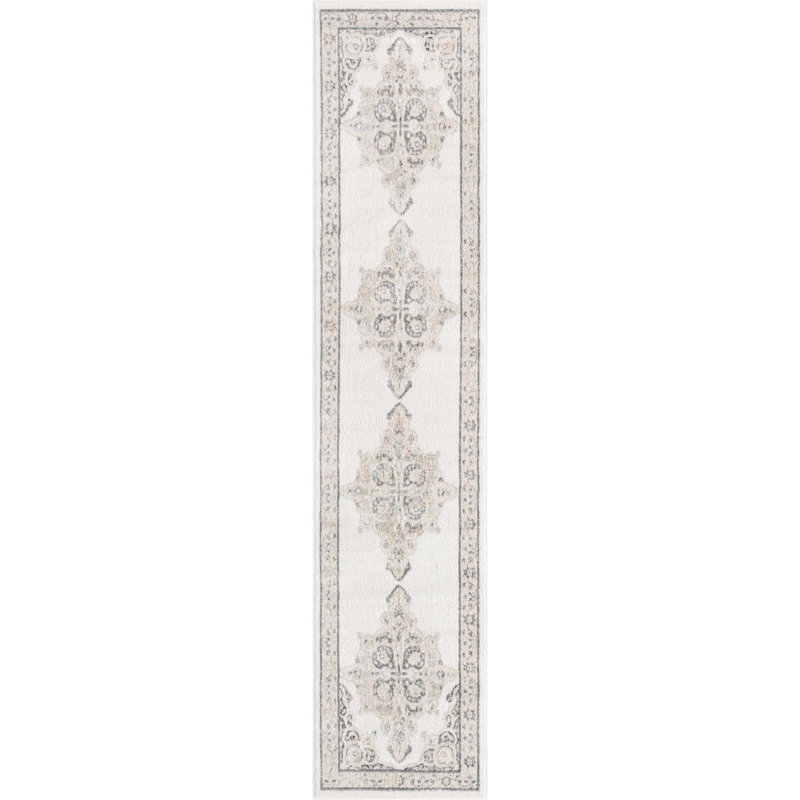 Tapis ivoire Anjelita, Tapis de couloir 2 pi 7 po x 12 pi