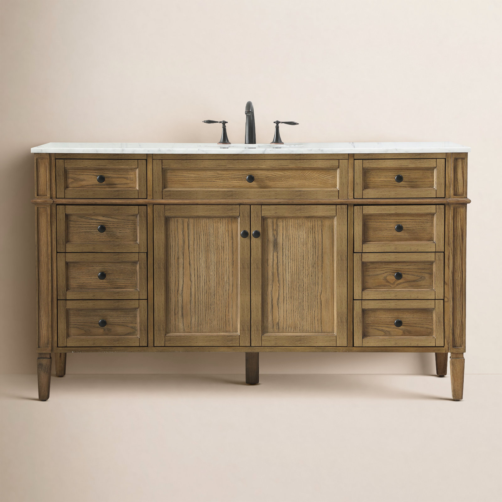 Rivers 60'' Single Bathroom Vanity, Dark Brown