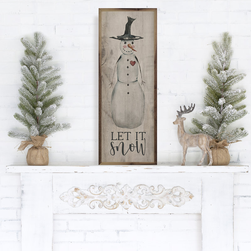 Let It Snow Snowman Whitewash, H 36 po x l 12 po