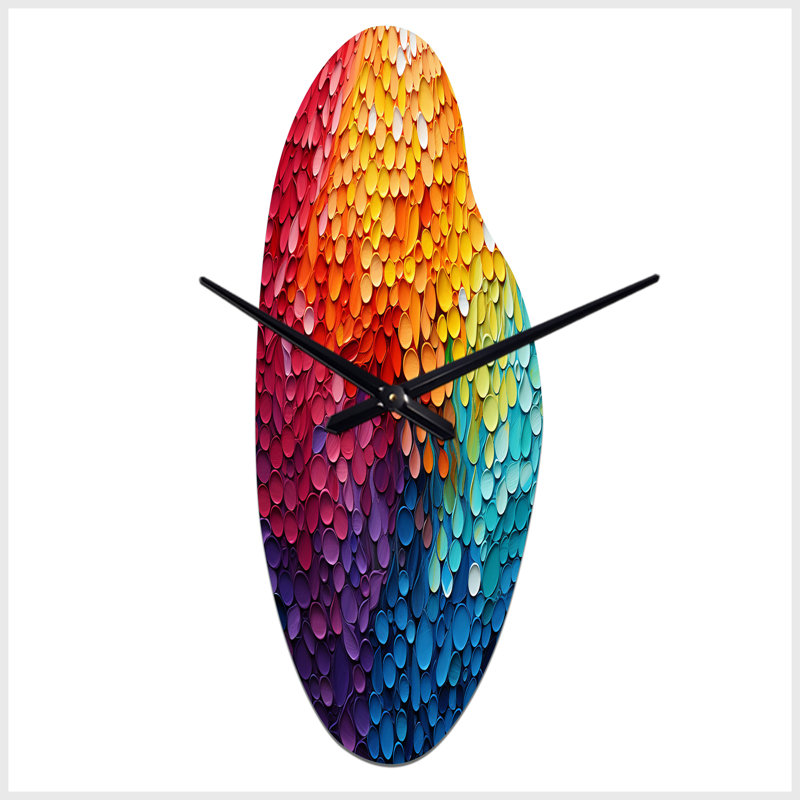 Horloge murale incurvée en métal Hardedge Art Contrast Cadence I - Hard Edge, Grand
