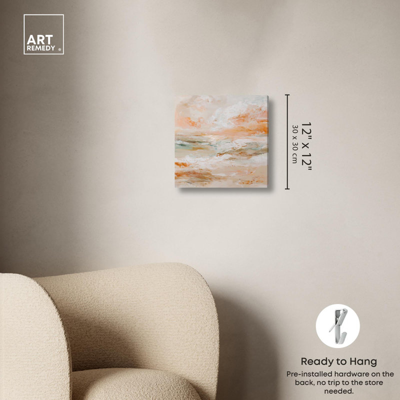 «Misty Flats Green Decor», reproduction d'art sur toile par Art Remedy, H 12 po x l 12 po, Cadre argenté