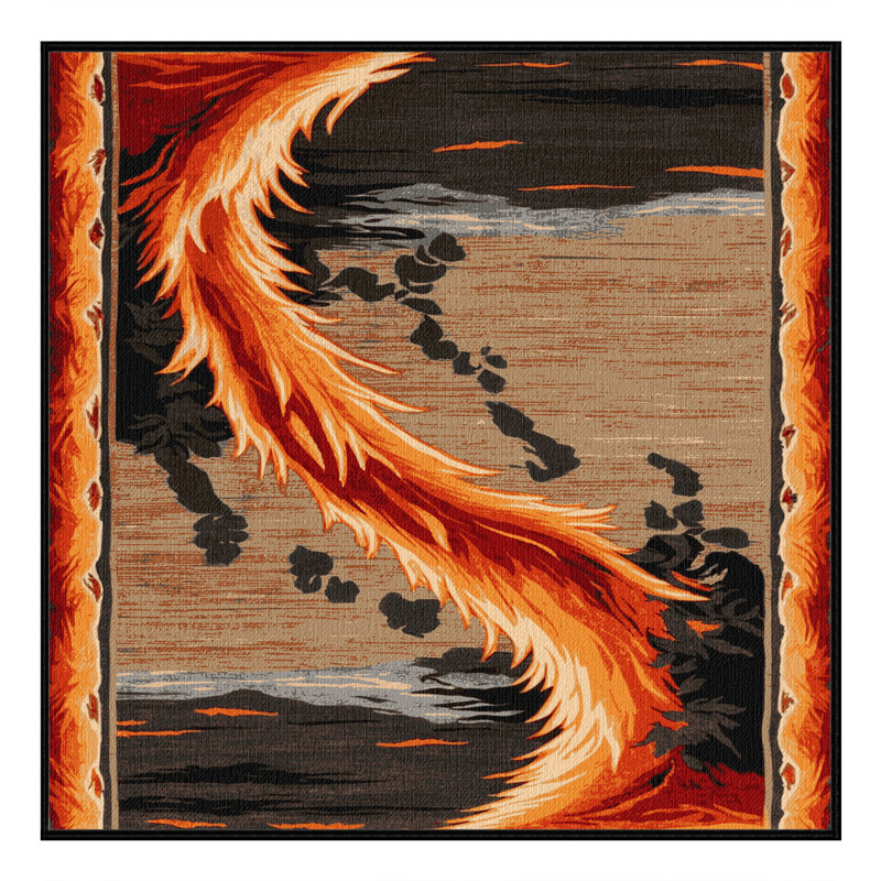  Tapis hawaïen lavable Volcanoes, Carré 6 pi