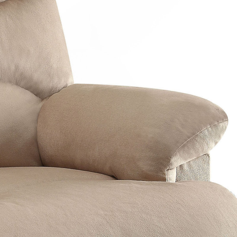 Fauteuil inclinable beige avec accoudoirs coussinés, Tissu beige