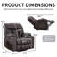 Fauteuil inclinable massant et surdimensionné en similicuir de 37,8 po avec portemanteau électrique et USB-478192419