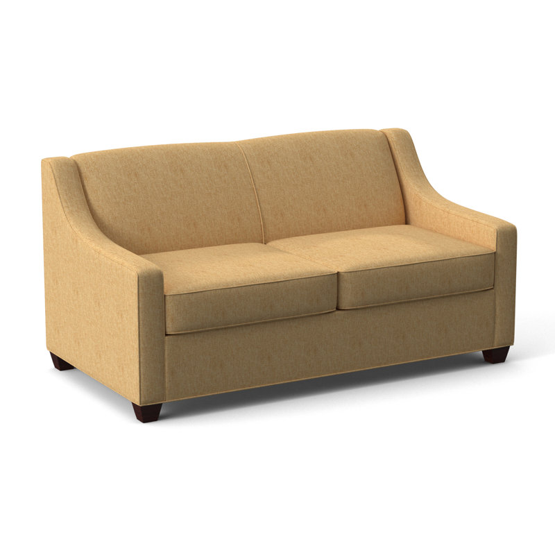 Phillips 68" Recessed Arm Sofa Bed with Reversible Cushions, Empire Mahogany, Dorset Camel, Hybrid