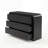 Curved Edge 47.24" Width MDF 6-Drawer Dresser Storage Accent Chest-1837896735