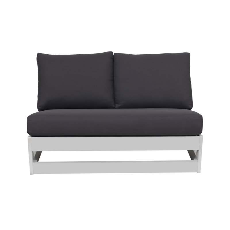 Aalinah Dennet Fishbein Silbury Outdoor Bench, Gray, White