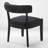 Mid-Century Modern Dining Chairs Black Faux Leather Upholstered Wood Frame Kitchen Chairs-1541891200